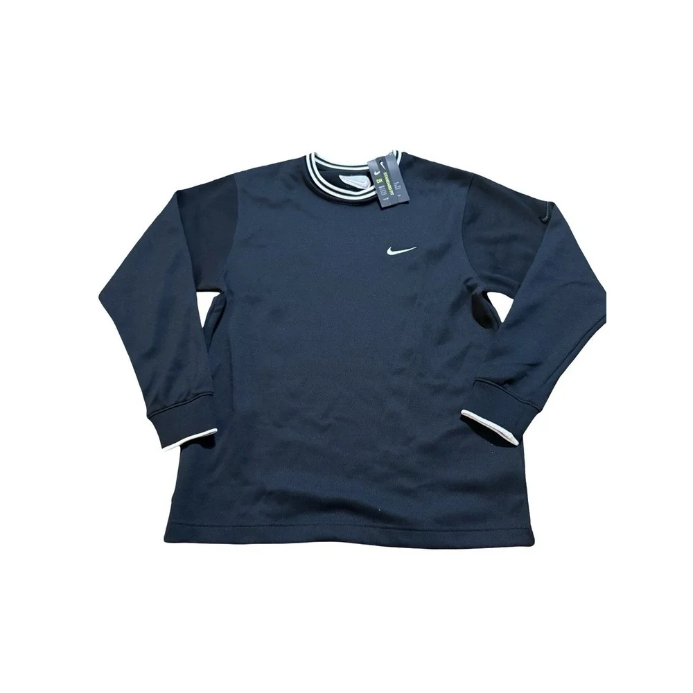 Nike Men's Dri-Fit Crew Top Long Sleeve Black Pullover - New - Small
